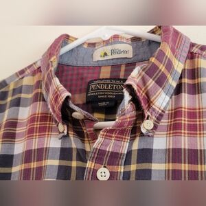 Vintage Black Label Pendleton Men's Plaid Button-Down Shirt Sz L